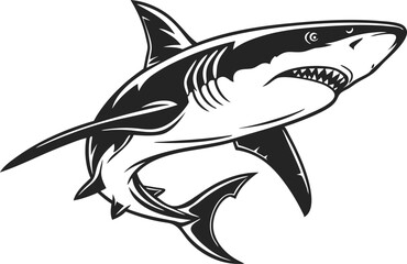 Bold Shark T Shirt Design Perfect for Ocean and Marine Life Lovers. Unique Shark Graphic Illustration for Trendy T Shirt Prints. Printable Shark T Shirt Art for Sea Inspired Fashion Statements