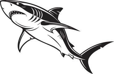 Bold Shark T Shirt Design Perfect for Ocean and Marine Life Lovers. Unique Shark Graphic Illustration for Trendy T Shirt Prints. Printable Shark T Shirt Art for Sea Inspired Fashion Statements
