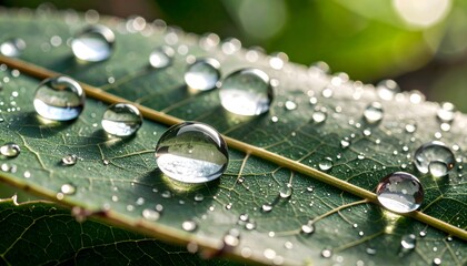 Nature detail of rain on foliage high resolution photo