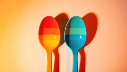Colorful spoons kitchen utensils food photography still life art