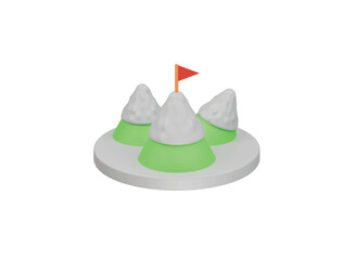 mountain icon 3d illustration render