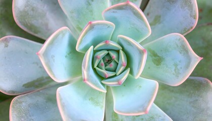 Pastel green succulent with pink tips high resolution photo