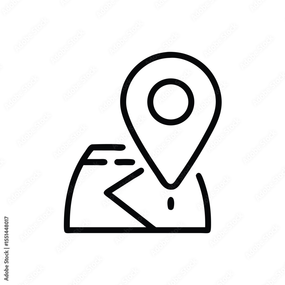 Poster map location pin icon for gps navigation and travel destination search and route finding app design