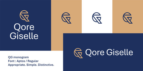 Modern abstract QG monogram logo for luxury, fashion, and branding