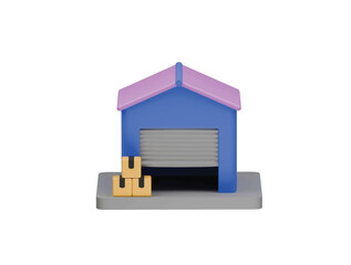 warehouse icon 3d illustration render