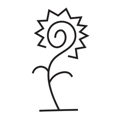 Obraz premium Stylized Sunflower line Icon