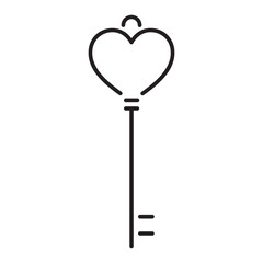 Heart key line Icon