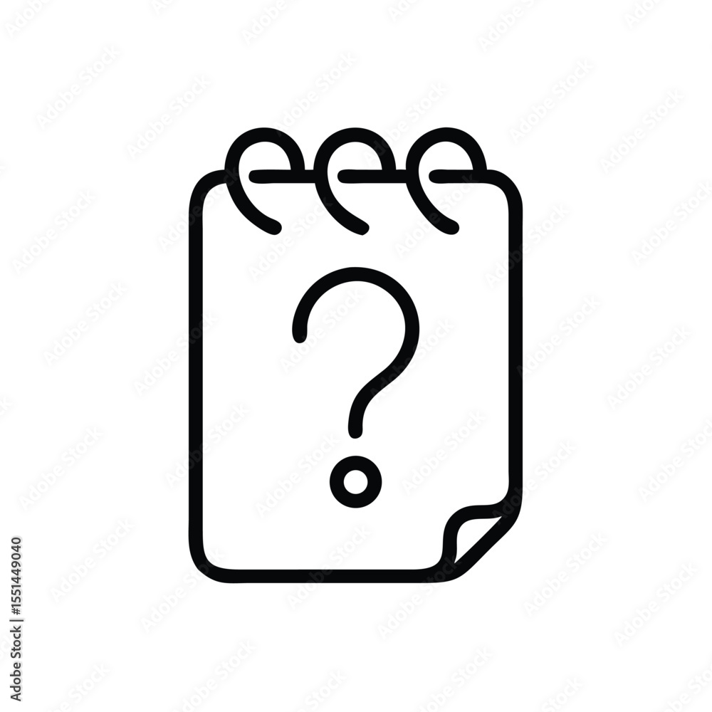 Aufkleber question mark on notepad icon vector illustration for help support and faq information concept desig