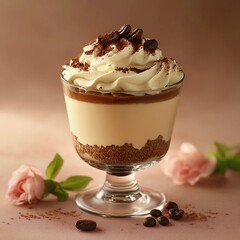 Tiramisu Dessert with Whipped Cream