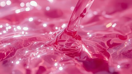 3D pastel slime being slowly squeezed and stretched, shimmering light reflections shifting across its surface. suitable for wallpaper or commercial use