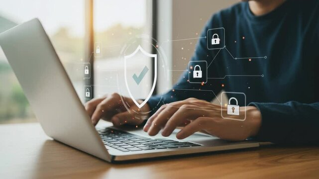 Securing Your Digital Life Cybersecurity Tips and Best Practices for Remote Workers Home Office Blog Post Informative Close-Up Technology Awareness