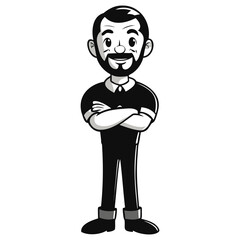 Fototapeta premium Confident Men Standing Vector Graphics