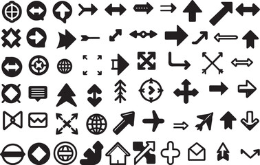 Icon set featuring various arrows and directional symbols for design and navigation purposes