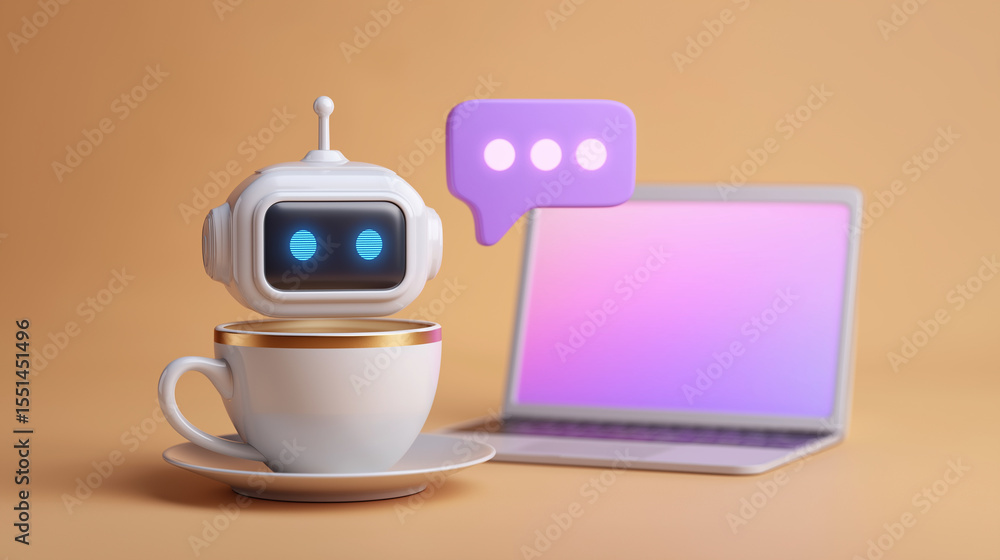 Aufkleber ai assistant in daily life with chatbot interface