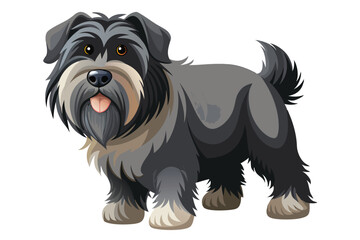 Charming Cartoon Dog with Shaggy Fur and Playful Expression a Delightful Digital Art Piece with Character and Appeal