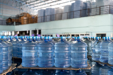 Drinking water production plant. 20l plastic pure water. Manufacturers of 20 litres bottles. 20...