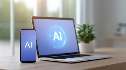 AI Assistant Concept in Daily Life with Chatbot Interaction