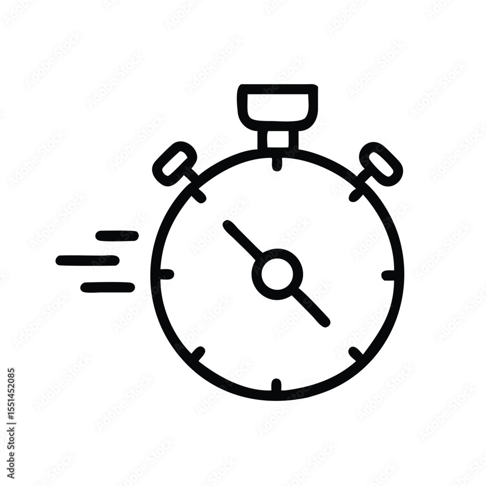 Poster stopwatch timer icon for speed time deadline countdown urgency and fast delivery vector illustration