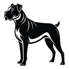 Majestic Cane Corso Silhouette Strong Breed Dog Standing Guard Italian Mastiff Powerful Build Loyal Companion Canine Illustration