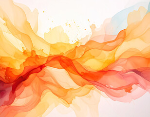Abstract Paint Splash in Warm Colors. Expressive watercolor composition with dynamic movement in bright warm tones.artistic, bold, colourful, dynamic, energetic, expressive, fluid, gradient,
