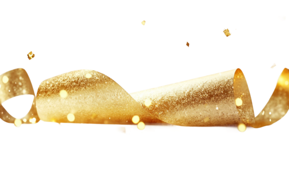 Artistic rendering of celebratory New Year messages written in a personal style on shimmering gold-toned paper isolated on transparent background PNG