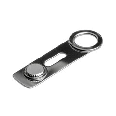 Close-up of a Metal Strap with Ring and Button