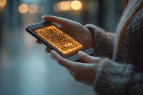 Cashless payment on a smartphone screen