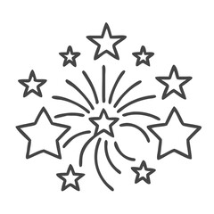 Obraz premium Stylized illustration of fireworks exploding with star shapes in a playful design.