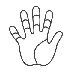 Obraz premium A simple line art illustration of a hand, emphasizing the fingers and palm in a minimalist style.