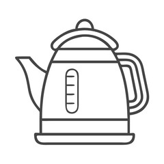 Stylish line art of a kettle, showcasing its modern design and features.