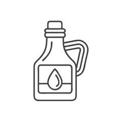 Stylish outline of a vintage oil bottle with a drop symbol, perfect for kitchen or cooking themes.
