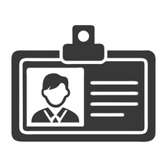 A simple identification card featuring a male figure with a tie, perfect for professional use.