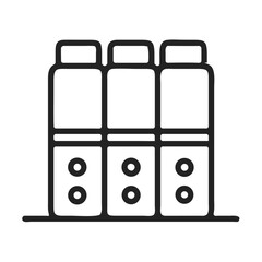 Three stylized containers lined up, evoking a minimalist vibe with a monochromatic design.