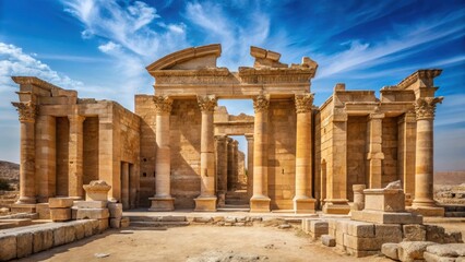 Obraz premium Ancient Roman ruins of Hatra temple complex