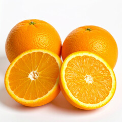 Fresh Oranges and Cut Slices Still Life