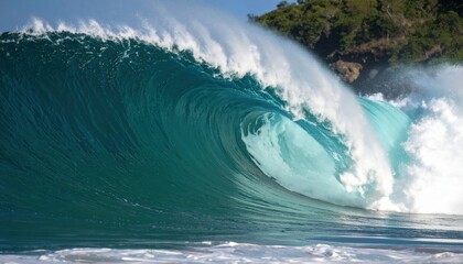 Fototapeta premium Powerful Turquoise Ocean Wave