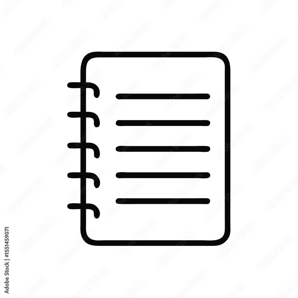 Poster notebook vector icon for notes taking and organization simple outline style for web and mobile desig