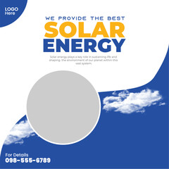 Solar Energy Awareness Instagram Post Design for Green Energy Campaign

