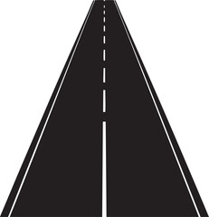 design road vector with center dashed line on white.
