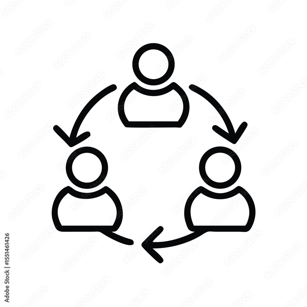 Aufkleber find team collaboration strategy meeting teamwork communication workflow process cycle icon