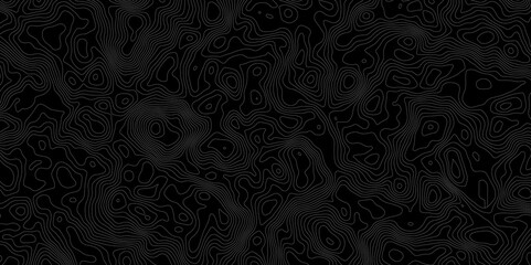  topographical map style background with white contour lines on a black surface background.