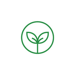 Abstract Green Plant Logo, Modern Eco Growth Icon, Leaf and Nature Symbol Design, 