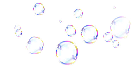 Dreamy Rainbow Bubble PNG Featuring Glossy Surface, Colourful Refraction, and Delicate Misty Glow for Abstract or Fantasy Designs