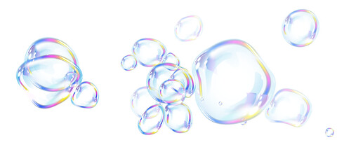 Dreamy Rainbow Bubble PNG Featuring Glossy Surface, Colourful Refraction, and Delicate Misty Glow for Abstract or Fantasy Designs