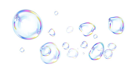 Three-Dimensional Floating Bubble PNG with Pastel Shimmer, Surreal Gradient Light, and Clean Transparent Background for Artistic Use