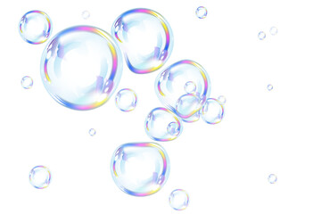 Dreamy Rainbow Bubble PNG Featuring Glossy Surface, Colourful Refraction, and Delicate Misty Glow for Abstract or Fantasy Designs