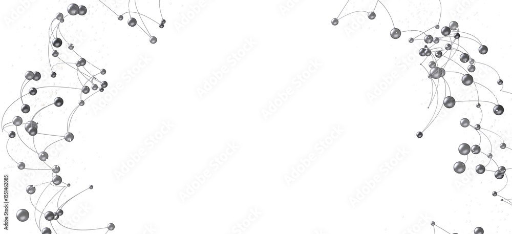 Poster Abstract background with connected dots and lines. Network, technology, connection concept. White background.