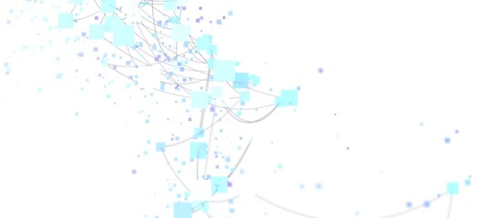Abstract background image of a network connection with light blue squares and lines.  Perfect for...