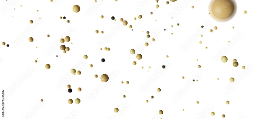 Poster high-resolution stock photo of abstract beige and brown spheres floating against a white background.