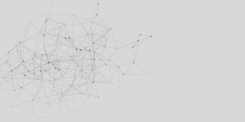 Abstract background with connecting dots and lines. Network, technology, communication concept.